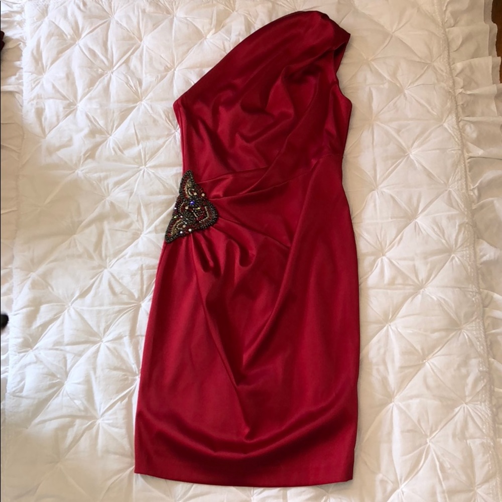 Eliza J One Shoulder Knee Length Dress